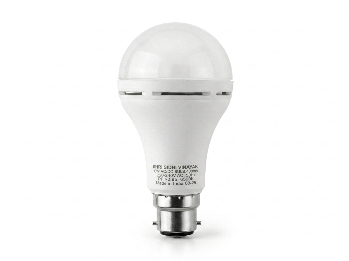 12W AC/DC Inverter LED Bulb | Rechargeable Emergency Light with Battery Backup